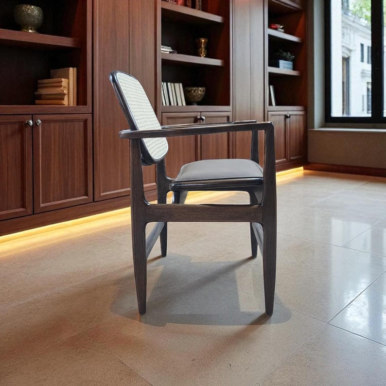 Handmade Walnut Oscar Chair: Mid-Century Modern Collector's Piece