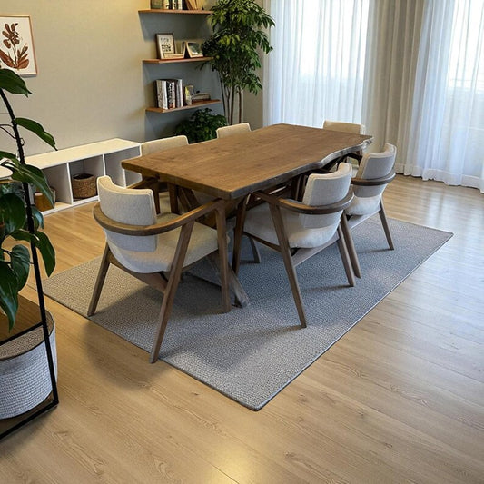 Handmade Solid Wood Dining Table | Rustic Live Edge Walnut Oak Chestnut | Farmhouse Kitchen Table, Oval Round Modern Furniture