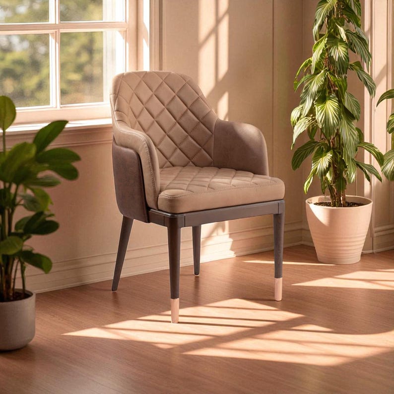 Rustic Solid Oak Dining Chair Handmade Wooden Seat Comfortable Kitchen Seating Durable Wood Furniture