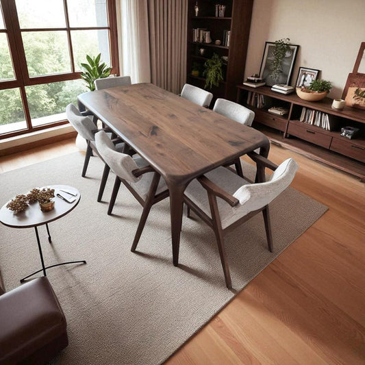 Handcrafted Solid Wood Dining Table: Rustic Oak, Walnut, Chestnut