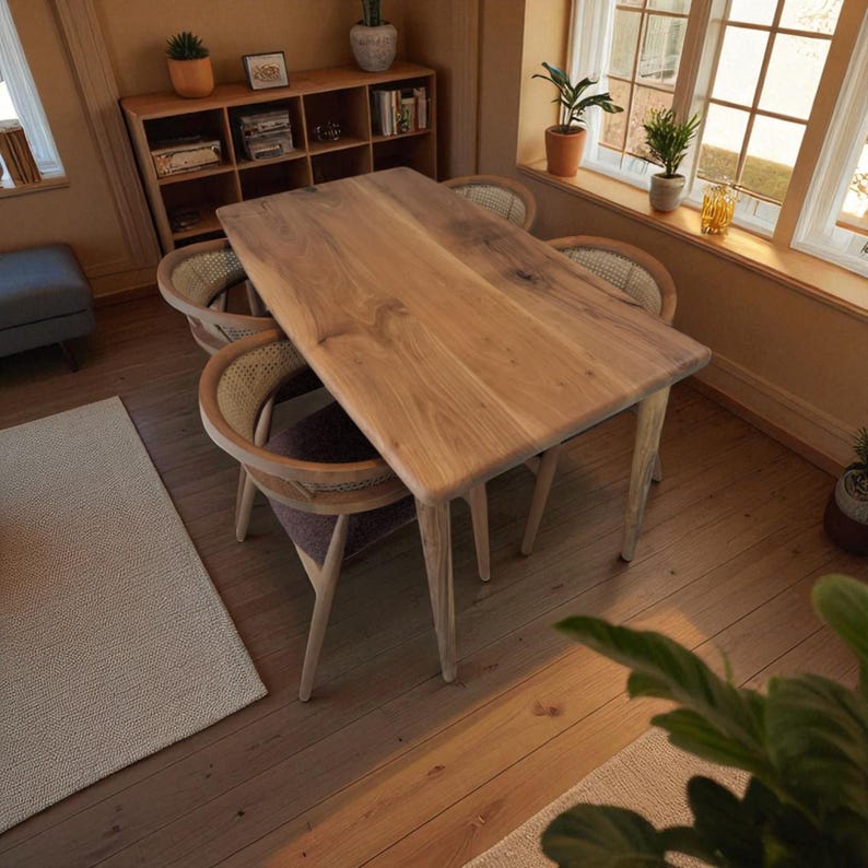 Handcrafted Solid Wood Oval Dining Table: Rustic Oak, Walnut & Chestnut
