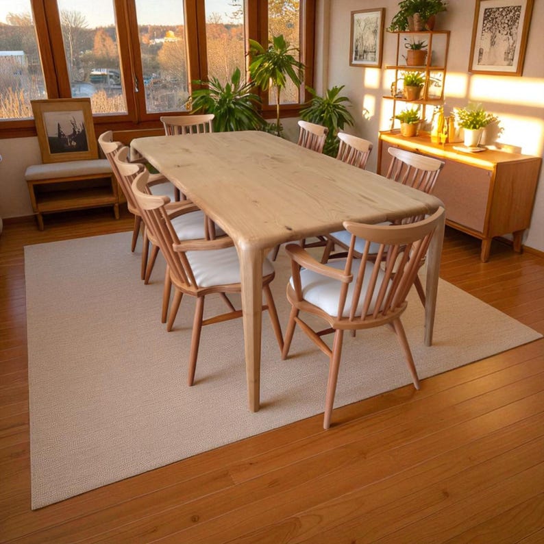 Handmade Live Edge Dining Table – Solid Walnut, Oak Chestnut, Rustic Farmhouse & Modern Style, Durable Heirloom Wood Furniture