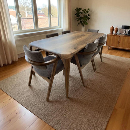 Solid wood dining table | natural hardwood, oak, walnut, chestnut | farmhouse, modern kitchen, breakfast, dinner