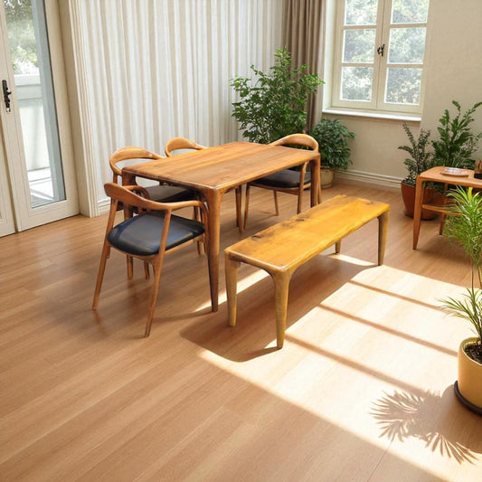 Wood Dining Table, Natural Oak Walnut Chestnut Farmhouse Modern Kitchen Table for Family Home, Small, Round, Oval, Long, Breakfast