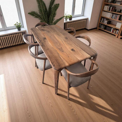 Handmade Solid Wood Dining Table: Oak, Walnut, Chestnut