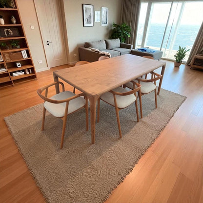Handcrafted Solid Wood Dining Table: Rustic Oak, Walnut, Chestnut