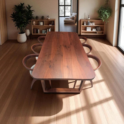 Handcrafted Solid Wood Dining Table: Rustic Oak, Walnut, Chestnut