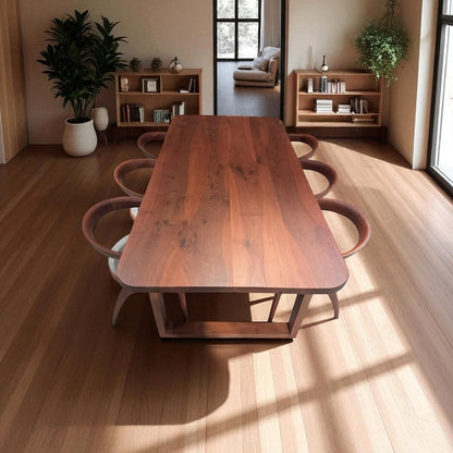 Rustic solid wood dining table | farmhouse oak, walnut & chestnut | natural finish, oval shape, small kitchen breakfast table