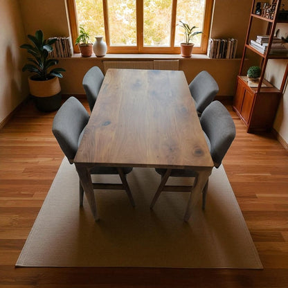 Solid Wood Dining Table Handmade | Rustic Oak Walnut Chestnut | Narrow, Round, Oval Kitchen Table for Modern Dining Rooms