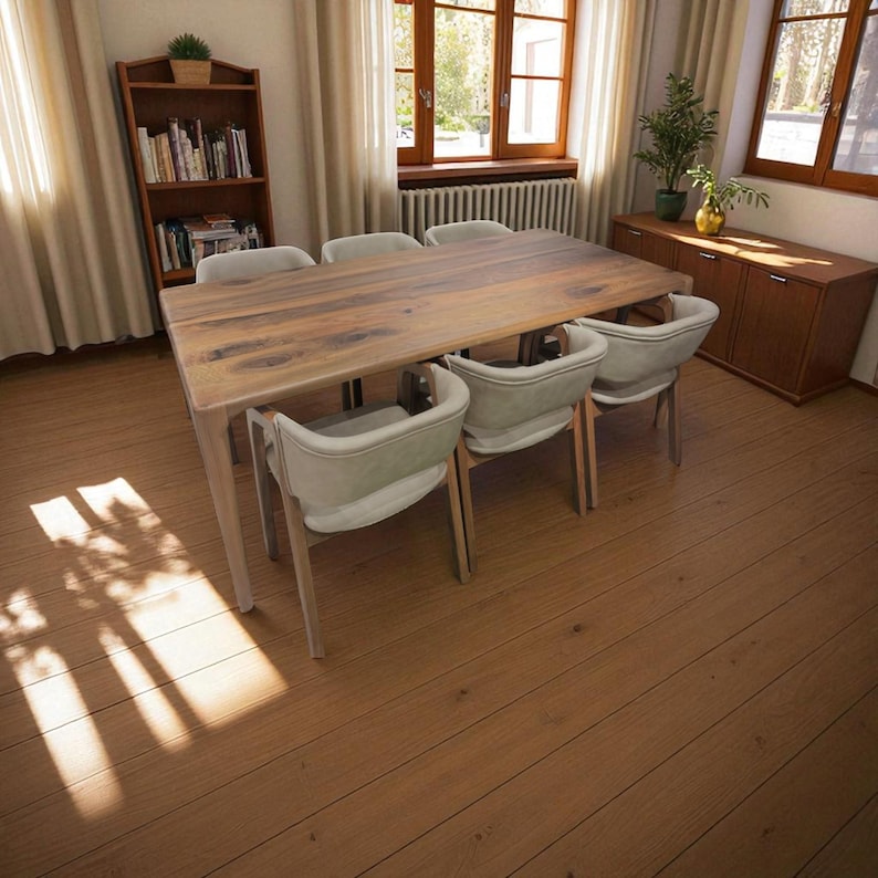 Handcrafted Oval Walnut Dining Table: Solid Wood Farmhouse Kitchen