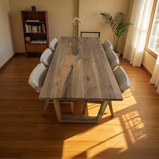 Rustic Handmade Dining Table | Solid Walnut Oak Chestnut | Small Kitchen & Breakfast Table | Natural Hardwood Furniture