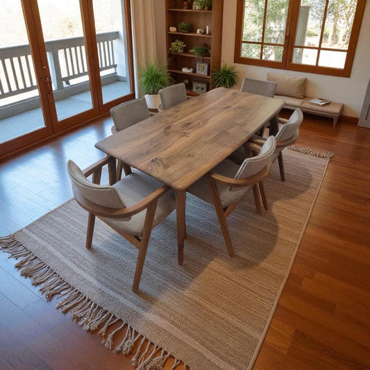 Handcrafted Solid Wood Oval Dining Table: Farmhouse Kitchen Table