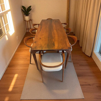 Solid wood dining table | natural hardwood, oak, walnut, chestnut | farmhouse, modern kitchen, breakfast, dinner