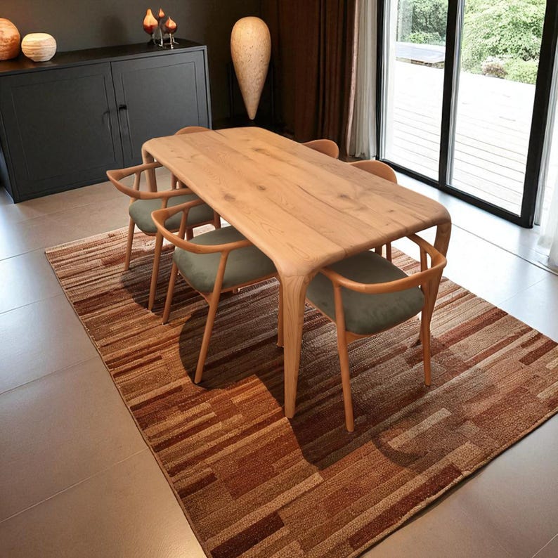 Dining table | farmhouse, narrow, small kitchen, breakfast, restaurant, oak walnut chestnut | handcrafted natural hardwood