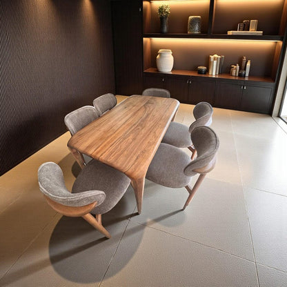 Handmade Solid Oak & Walnut Dining Table | Farmhouse Kitchen Furniture, Modern Wood Dining Table, Natural Hardwood, Small Oval