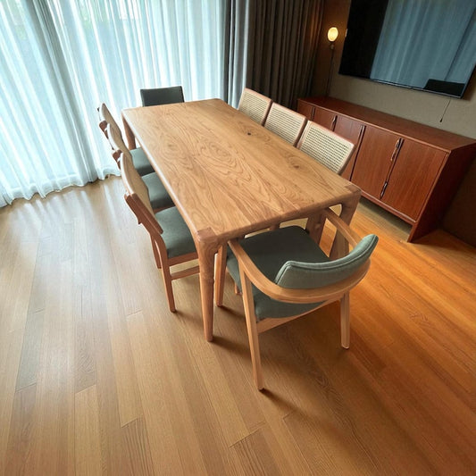 Solid Walnut Oak Chestnut Dining Table | Rustic Farmhouse & Modern Style Wood Furniture