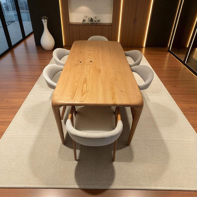 Solid Walnut Oak Chestnut Dining Table | Rustic Farmhouse & Modern Style Wood Furniture