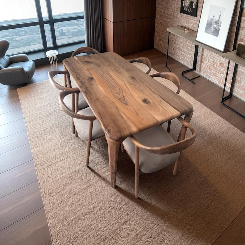 Dining table | farmhouse, narrow, small kitchen, breakfast, restaurant, oak walnut chestnut | handcrafted natural hardwood