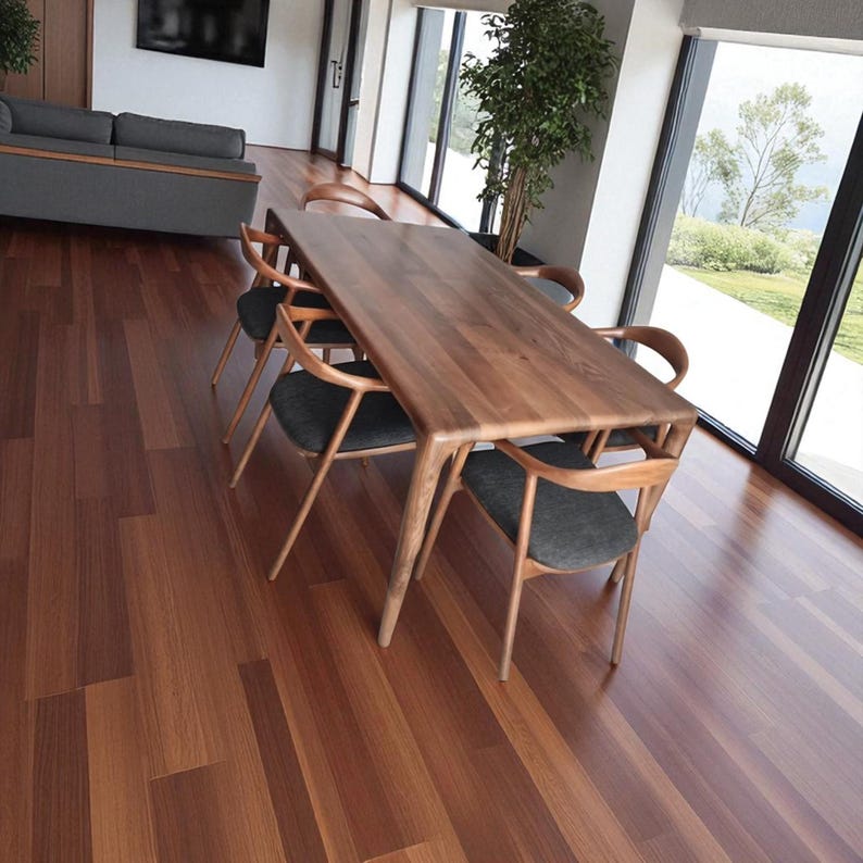 Rustic live edge dining table | Handmade solid walnut oak chestnut farmhouse and modern heirloom furniture for kitchen, dining room, office