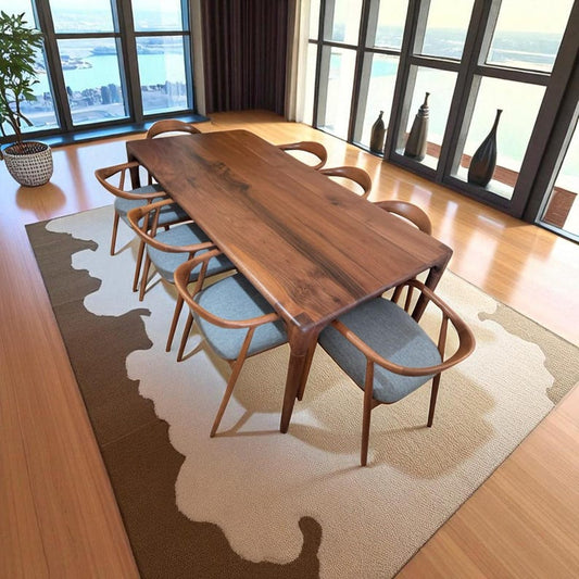 Handcrafted Solid Wood Dining Table: Oak, Walnut & Chestnut