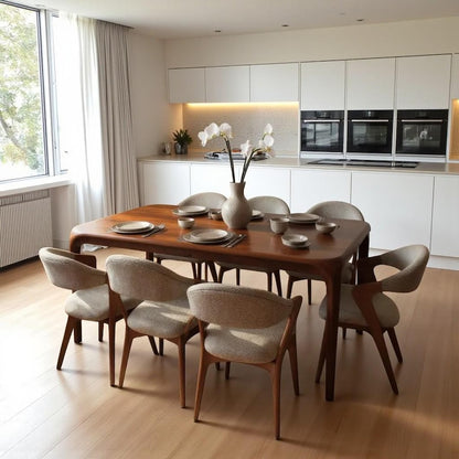 Handmade Solid Wood Dining Table, Walnut, Oak, Chestnut; Rustic Farmhouse Kitchen Furniture.