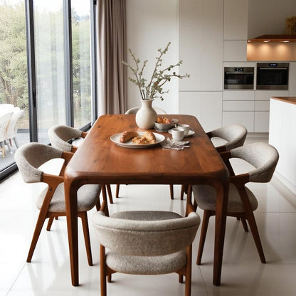 Farmhouse Modern Dining Table, Handmade Solid Wood, Walnut, Oak, Chestnut; Organic Furniture.
