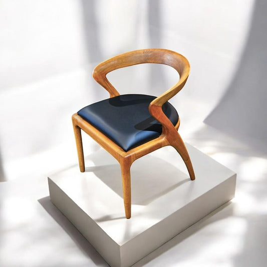 Handmade Solid Wood Dining Chair – Natural Oak/Walnut Finish, Ergonomic Stylish Design, Perfect for Modern & Cozy Home Interiors