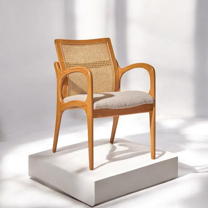 Handmade Solid Wood Dining Chair – Natural Oak/Walnut Finish, Ergonomic Stylish Design, Perfect for Modern & Cozy Home Interiors