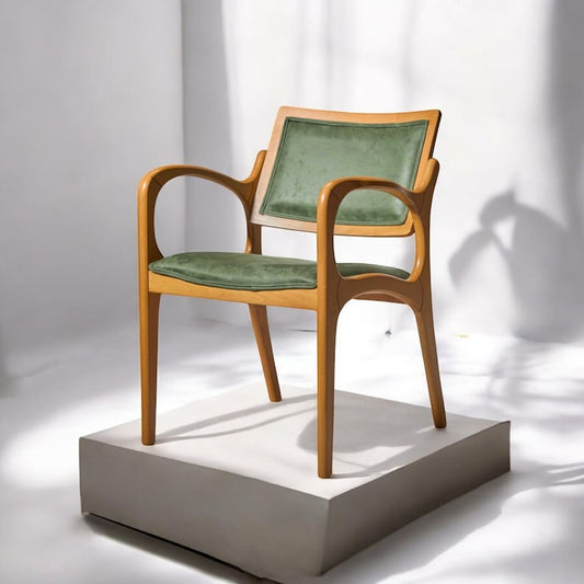 Rustic Modern Wooden Chair – Handmade Natural Materials, Comfortable & Stylish, Perfect for Home Dining, Cafés, or Boutique Interiors