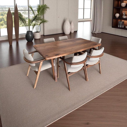 Rustic Handmade Solid Wood Dining Table – Live Edge Walnut, Oak, Chestnut, Timeless Farmhouse & Modern Design, Durable Furniture