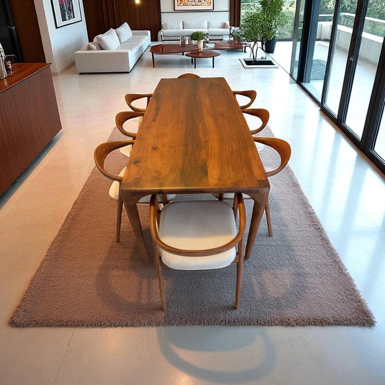 Rustic Live Edge Dining Table – Handmade Solid Walnut, Oak Chestnut, Farmhouse, Modern Style