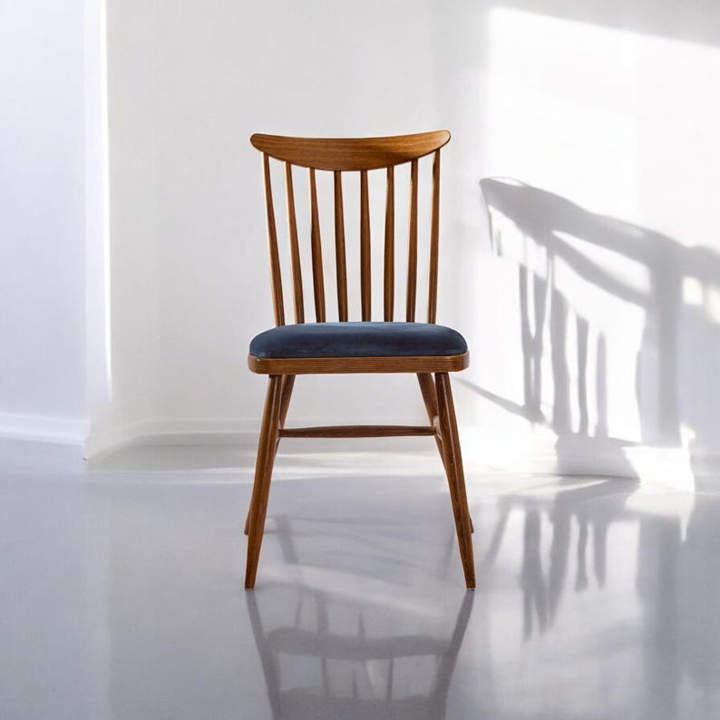 Handmade Wooden Dining Chair, Comfortable Solid Wood Armchair for Kitchen, Living Room, Cafe, Restaurant, Eco-Friendly, Customizable Fabric