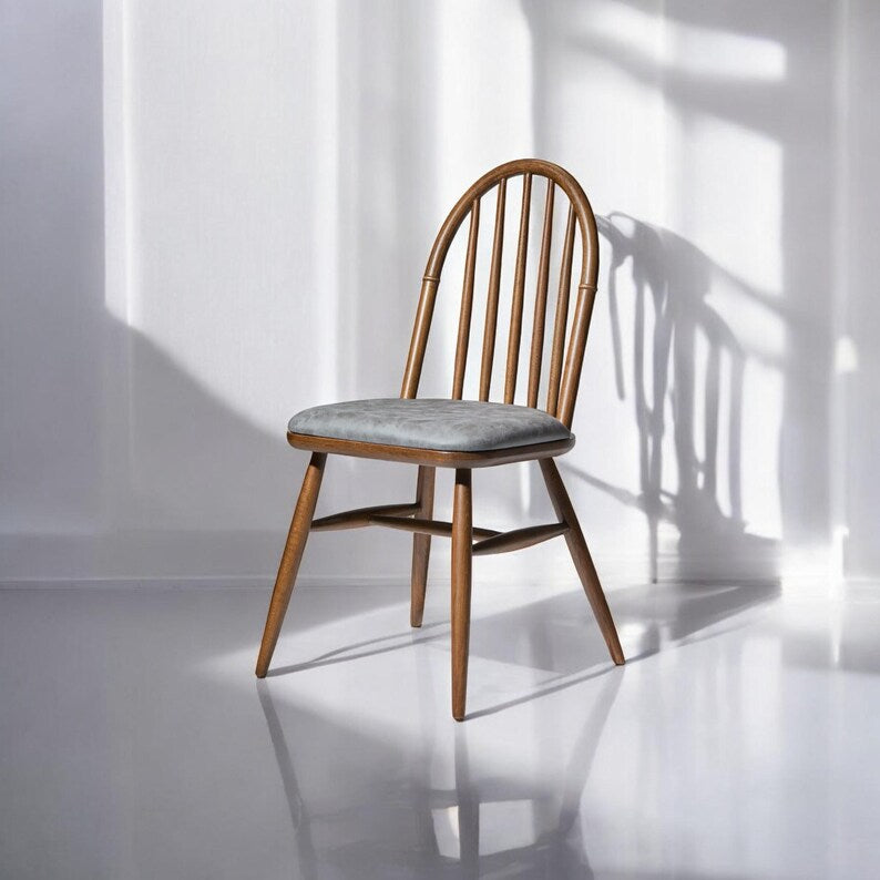 Handcrafted solid wood rustic chair, farmhouse kitchen dining seat, customizable wooden chair, vintage dining room, eco-friendly furniture