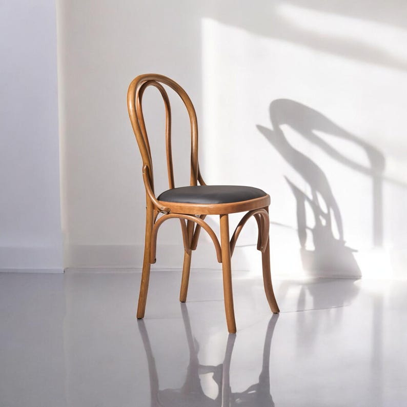Handmade solid oak dining chair, rustic wooden kitchen seat, eco-friendly teak chair, classic restaurant and cafe seating
