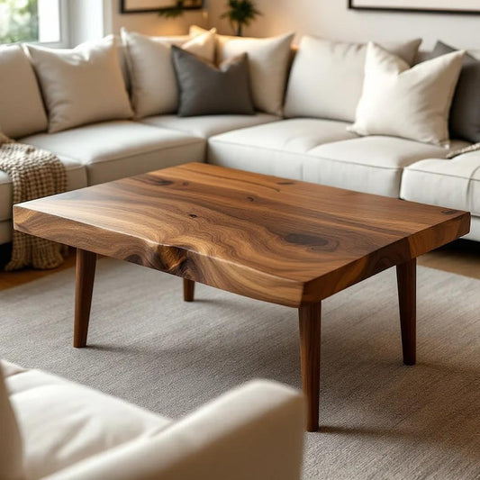 Coffee Table, Modern Natural Wooden Centerpiece for Living Room, Café, Restaurant, Hotel Decor
