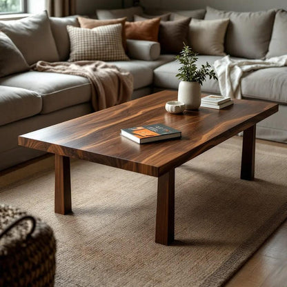 Coffee Table, Modern Natural Wooden Centerpiece for Living Room, Café, Restaurant, Hotel Decor