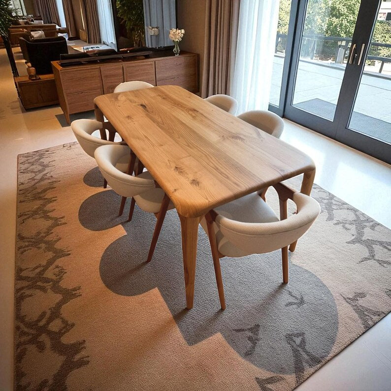 Solid Walnut Oak Chestnut Dining Table | Rustic Farmhouse & Modern Style Wood Furniture