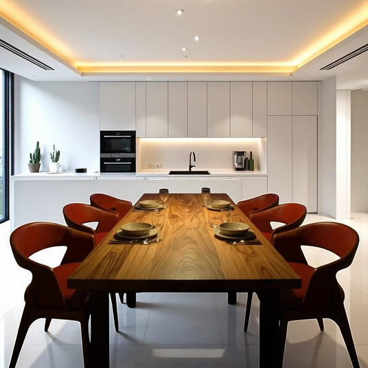 Handmade Solid Wood Dining Table, Walnut, Oak, Chestnut; Rustic Farmhouse Kitchen Furniture.