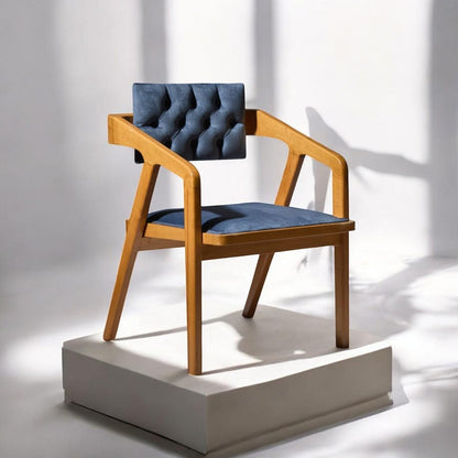 Handcrafted Solid Wood Dining Chair | Sustainable Seating | Modern Wooden Armchair for Kitchen, Restaurant, Lounge, and Office Decor