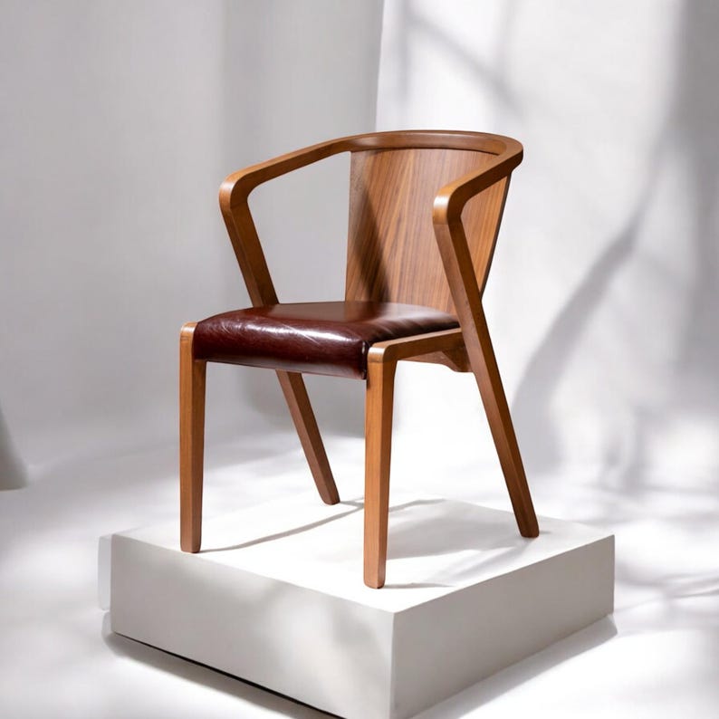 Handcrafted Solid Wood Dining Chair | Modern Rustic Design, Wooden Office & Living Room Chairs, Sustainable Oak Dining Chairs