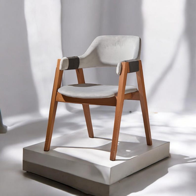 Handcrafted Solid Wood Dining Chair | Modern Rustic Design, Wooden Office & Living Room Chairs, Sustainable Oak Dining Chairs