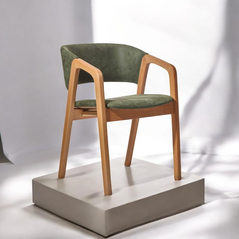 Handcrafted Solid Wood Dining Chair | Modern Rustic Design, Wooden Office & Living Room Chairs, Sustainable Oak Dining Chairs