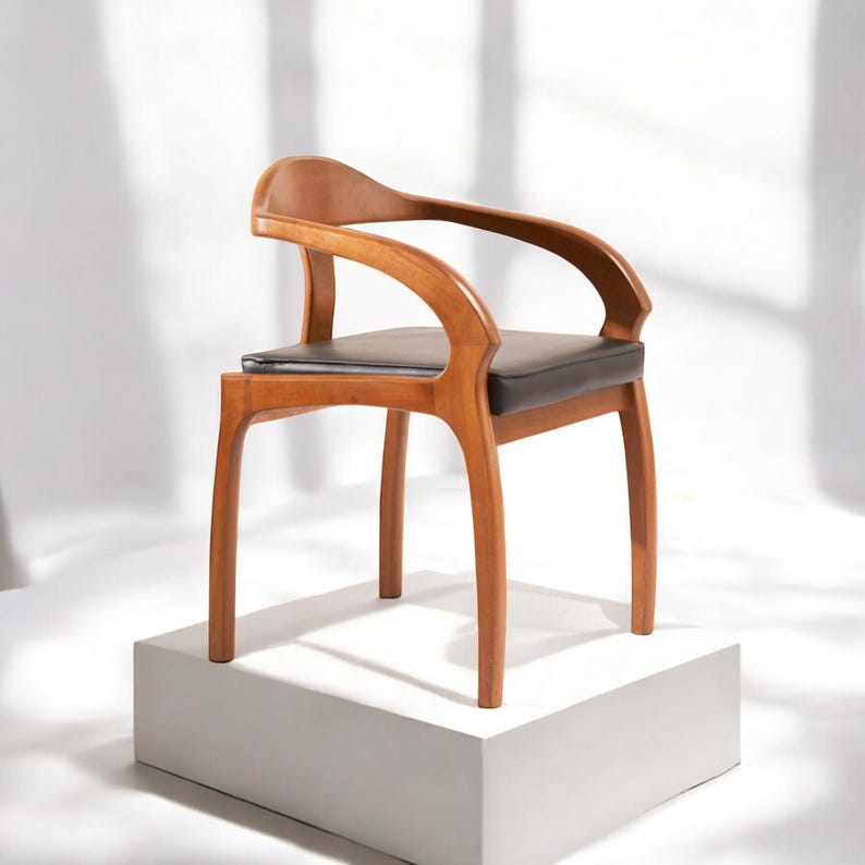 Elegant Walnut Wood Chair – Handcrafted Luxury Dining Seating, Durable, Minimalist Design, Ideal for Home & Restaurant Use