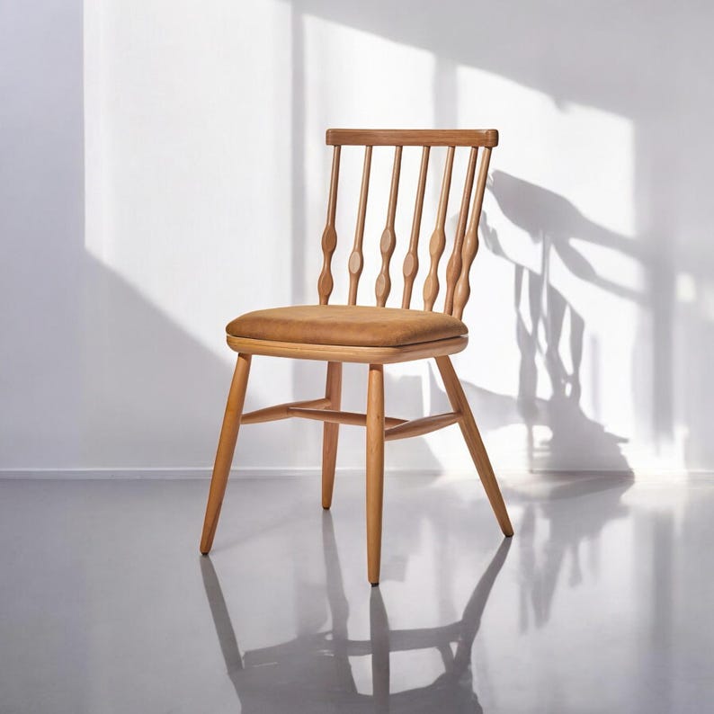 Handmade Wooden Dining Chair, Comfortable Solid Wood Armchair for Kitchen, Living Room, Cafe, Restaurant, Eco-Friendly, Customizable Fabric
