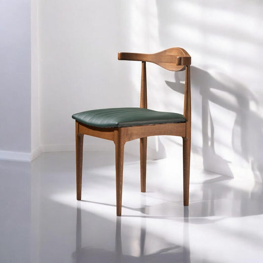 Handmade solid oak dining chair, rustic wooden kitchen seat, eco-friendly teak chair, classic restaurant and cafe seating