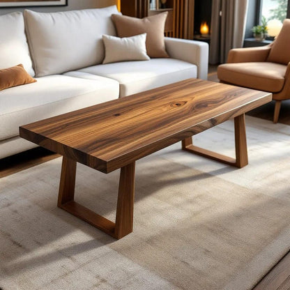 Coffee Table, Modern Natural Wooden Centerpiece for Living Room, Café, Restaurant, Hotel Decor